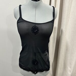 Victoria's Secret lingerie Black Sheer Lace Trim Camisole size S